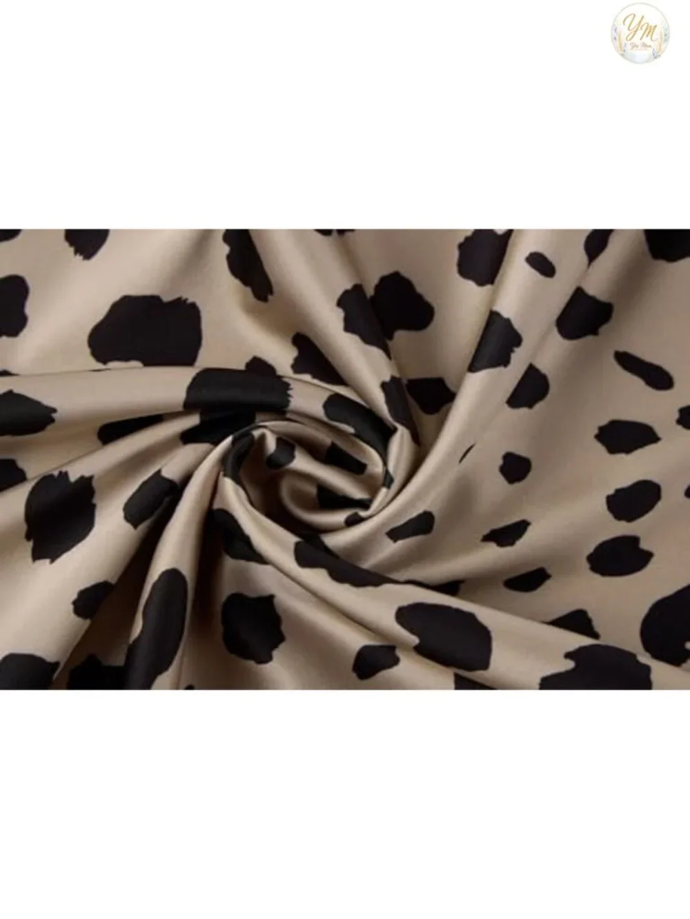 Silk Satin High Waist Midi Leopard Print A-line Skirt Elastic Waist Pull On